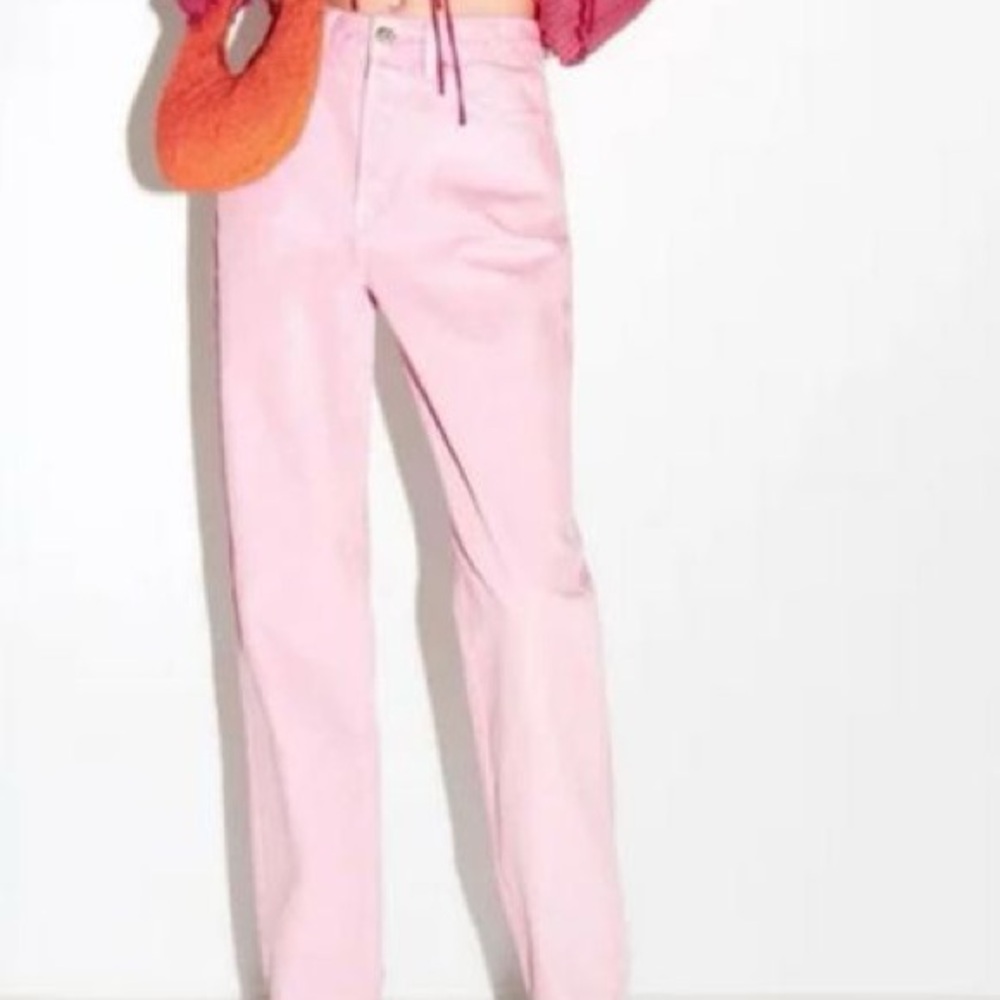 Zara Pink Straight Leg Jeans